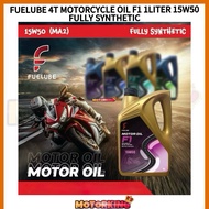 **TERMURAH** FUELUBE FULLY SYNTHETIC OIL 15W50 10W40 MOTORCYCLE OIL 4T 1LITER F1 F2