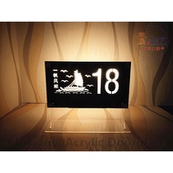 solar light house number 亚克力太阳能门牌plate rumah. house number. sign plate acrylic . number rumah【Fully 