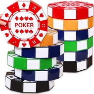 12 Pcs Large Poker Chip Favor Boxes 9 Inch Casino Themed Party Decorations Giant Chip Table Centerpi