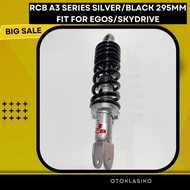 RCB A3 Series Shock Absorber 295mm (Silver/Black) fit for Yamaha Mio / Suzuki Skydrive