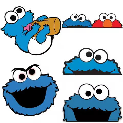 New Design Love Eating Cookie Peek Monster Car Sticker Cartoon Vinyl Decal Anime Car Styling Waterpr