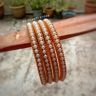 (4pcs) Handmade pearl designer border bangles valayal