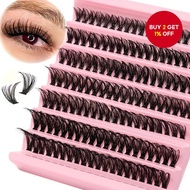 50P DIY Eyelash Bundle 7 Rows D-Curl Eyelash Extension Fluffy Thick Curled