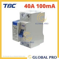 TBC 2 POLE 30mA / 100mA Residual Current Circuit Breaker ELCB 25A / 40A / 63A 2 Pole ELCB/RCCB MCB E
