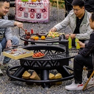 Outdoor Camping Barbecue Grill BBQ Grill Stove Cooking Tea Barbecue Table Charcoal Heating Stove Firewood Outdoor Bestselling Classic Styles