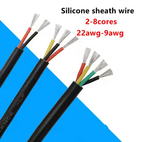 Silicone Sheathed Cable Wire 22 20 18 17 15 13awg 2-8 Core High And Low Temperature Resistance Soft 