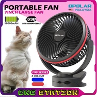 OPOLAR / SLENPET 7 Inch 10000mAh Portable Cooling Fan Mini Clip Table Fan Cooler USB Rechargeable Kipas Meja Khemah