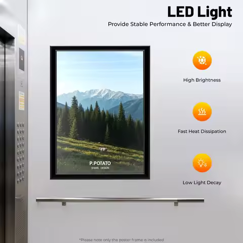 24 x 36 Inch LED Movie Poster Frame Home Theater Wall Mounted Advertising Picture Frame Display Led 