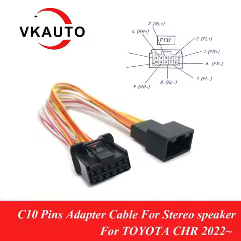 VKAUTO C10 pins For toyota CHR 2022 RAV4 Camry AVALON Prado tacoma For Toyota 2019~ head unit of spe