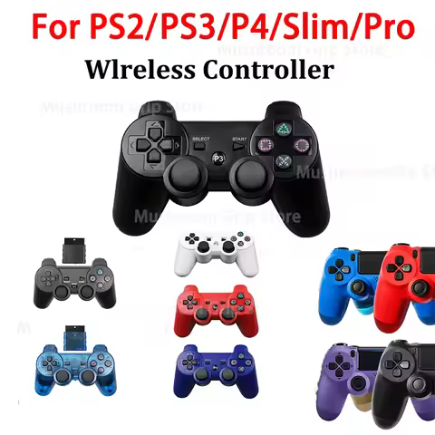 Wireless Game Controller for P2/P3/P4/Slim/Pro Wireless Gamepad Bluetooth For PC Dual Vibration Joys