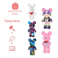 Lego Bearbrick Toy 45cm XINZ, Bearbrick Hugging Flower / / Zipper / JinX / Universe, Unique Friend Gift Model With Hammer