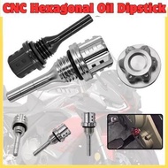 1 motorcycle engine oil dipstick CNC aluminum alloy style hexagonal plum blossom oil dipstick