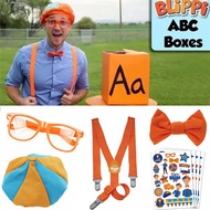 New Blippi Unisex Adult Glasses Hat Costume Plastic Blippi Orange Glasses Cosplay Funny Dress