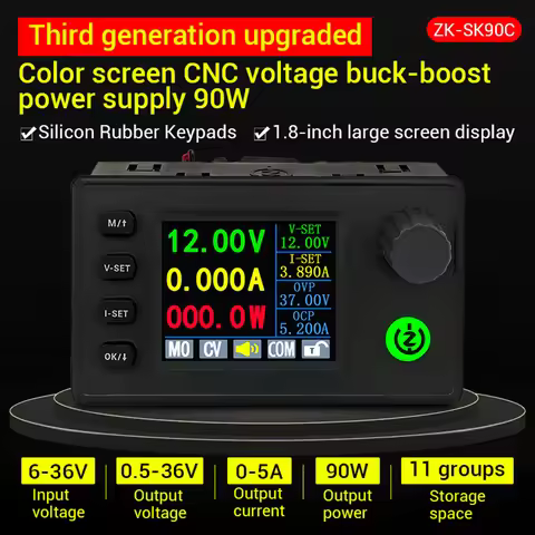 SK90C 90W CNC Buck Converter 6V-36V LCD Adjustable Voltage Voltage And Constant Voltage Constant Cur