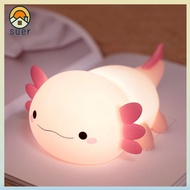 SUERHD Night Light, Cute Axolotl Silicone Nursery Sleeping Lamp,  Touch Control Nightlights for Baby