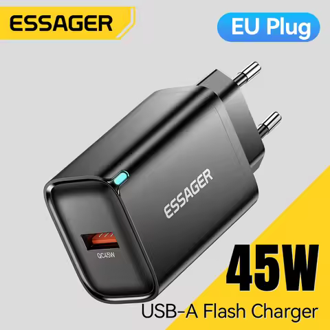 Essager 45W USB A Charger Flash Charge QC3.0 FCP SCP Fast Charging for Samsung Huawei Xiaomi iPad Ma