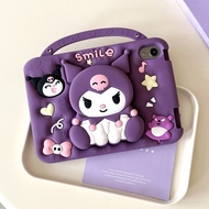 【Hot】Handheld Portable Telescopic Holder Colorful 3D Kuromi Silicone+PC Tablet Protective CaseFor iP
