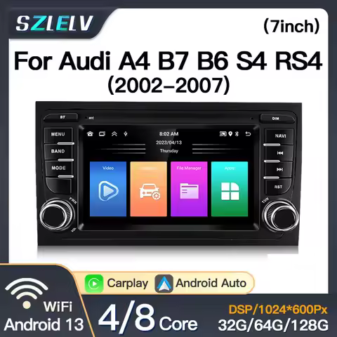 For Audi A4 B7 B6 S4 RS4 2002-2007 S4 RS4 B6 B7 Android 13 Car Multimedia Radio Player Wireles CarPl