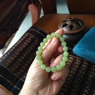 和田玉 若羌黃口料10公釐手鏈 無瑕疵 料子細膩上手效果高貴典