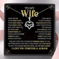 To My Wife Heart Necklace with Card & Box Anniversary Gift For Wife ValentineS Day gift
