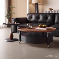 French Combination Mobile Antique Living Room Light Wooden Table Luxury Round Household High-End Cof