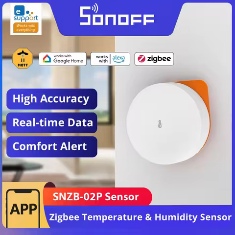 SONOFF SNZB-02P Zigbee 3.0 Temperature Humidity Sensor ±0.2℃ Accuracy 4Y Battery Life Works Alexa Go