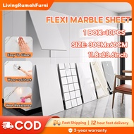 10PCS Flexi Marble Sheet Wallpaper Dinding Ruang Tamu Mewah Waterproof 30x60cm 2.3MM Imitation Ceram