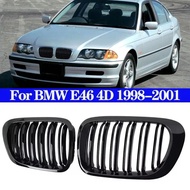Car Front Bumper Kidney Grill GrilleRacing Grills Gloss Black Grilles For BMW 3 Series E46 4-Door 4D