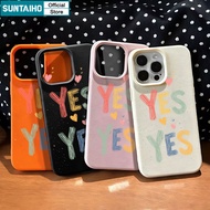 Suntaiho Aesthetics English YES Graffiti Pattern Phone Case for Iphone Casing 11 12 13 14 15 16 Pro 