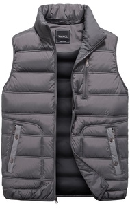 Men's Puffer Vest Outdoor Hooded Padded Vest Softshell Outerwear Vest for Travel Hiking