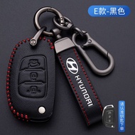 เคสกุญแจรถยนต์ฝาพับอัจฉริยะเป็นหนังแท้พวงกุญแจ Hyundai Avante Tucson Santa Fe Ioniq 5 6 Nexo Kona El