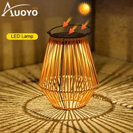 Auoyo Hang Lamp Outdoor Solar Garden Lights Handheld Lamp Courtyard Chandelier Warm Light Solar Char