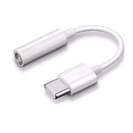 3.5mm轉Type-C耳機轉插頭 適用iPhone華為小米聽歌線控 音頻線- 白色模擬 (PVC線材)線控+聽歌+通話 均碼
