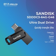 Sandisk OTG 32GB 64GB 128GB/400MB/s USB 3.2 USB Type-C USB 3.1 SDDDC3-G46 Ultra Dual Drive Go Flash