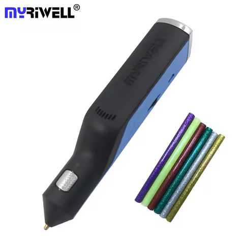 Myriwell Hot Melt Glue Gun 3D Pen Doodler Magic 3D Printed Pen USB Charging 6 Color Glue Stick Silk 