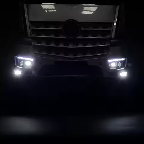 Metal Headlight Group Rescue Vehicle Electric Remote Control Vehicler For 1/14 Tamiya RC LESU Scania