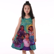 Encanto Mirabel Disney Costume Graphic Print Girls Dress Fancy Dress Halloween Princess Dress