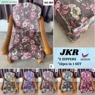 JKR Sarung Kusyen Bujur Bulat 12pcs in 1 set 2 zippers Cushion Cover