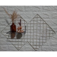 HIASAN DINDING Ketupat Grid Wire Wall, Aesthetic Wall Decoration Grid Wall Sticker Decoration
