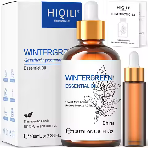 HIQILI 100ML Wintergreen Rose Jasmine Mint Clove Essential Oils for Skin Care Diffuser Humidifier Ma