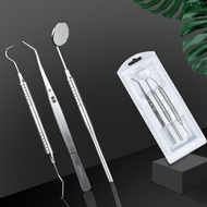 3 Dental Cleaning Tools - Dental Mirrors, Forceps, Probes