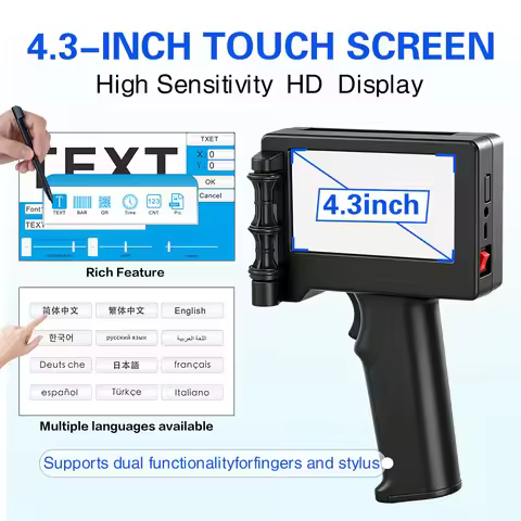 Portable Handheld Coding Device for QR Bar Code Production Date 4.3 Inch HD Screen Inkjet Printer 12