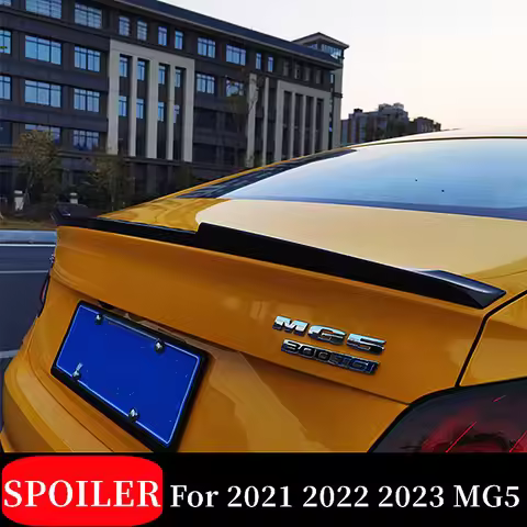 Car Rear Trunk Lid Boot Ducktail Lip Spoiler Wings For 2021 2022 2023 MG5 Sport Styling Balck Carbon