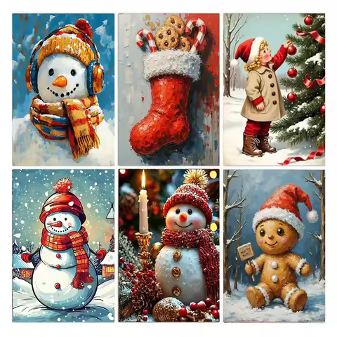 AB Diamond Painting, Christmas Snowman 5D Diamond Painting, Diamond Painting Kit for Adults and Begi