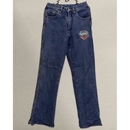 Y2k Zipper Zipper Jeans Denim Unique Unique Semi Flare Cutbray Pants Pants