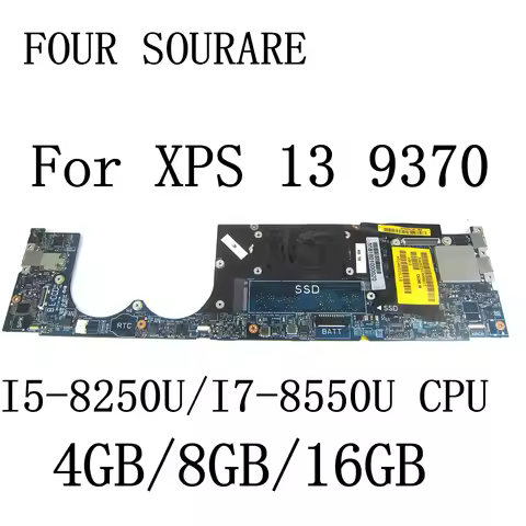 CAZ60 LA-E671P For Dell XPS 13 9370 Laptop Motherboard with I5-8250U/I7-8550U CPU and 4GB/8GB/16GB R