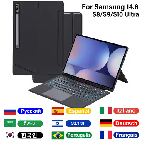Detachable Keyboard Cover For Samsung Galaxy Tab S8 Ultra/S9 Ultra/S10 Ultra 14.6",Backligt Keyboard