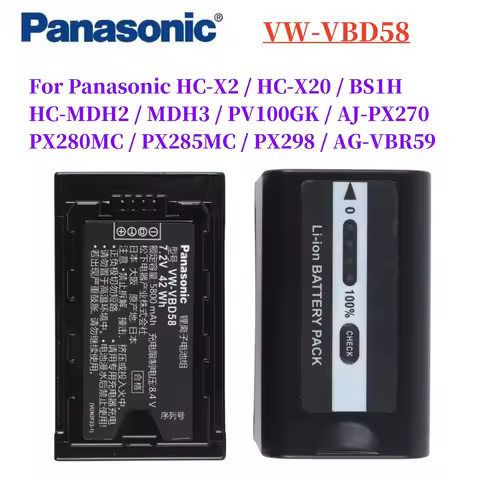 Original VW-VBD58 Camcorder Battery for Panasonic AG-AC8 AJ-PX270 PX298 AG-DVX200 AU-EVA1 HC-X1000 X