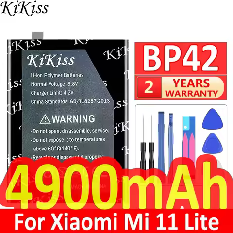 4900mAh KiKiss Powerful Battery BP42 For Xiaomi Mi 11 Lite Mi11 Lite 11Lite