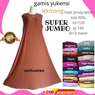 Gamis Yukensi Tanpa lengan Jumbo xxxl Ld 130 PJ 140 cm Inner Dress Jumbo bahan jersey  premium tebal